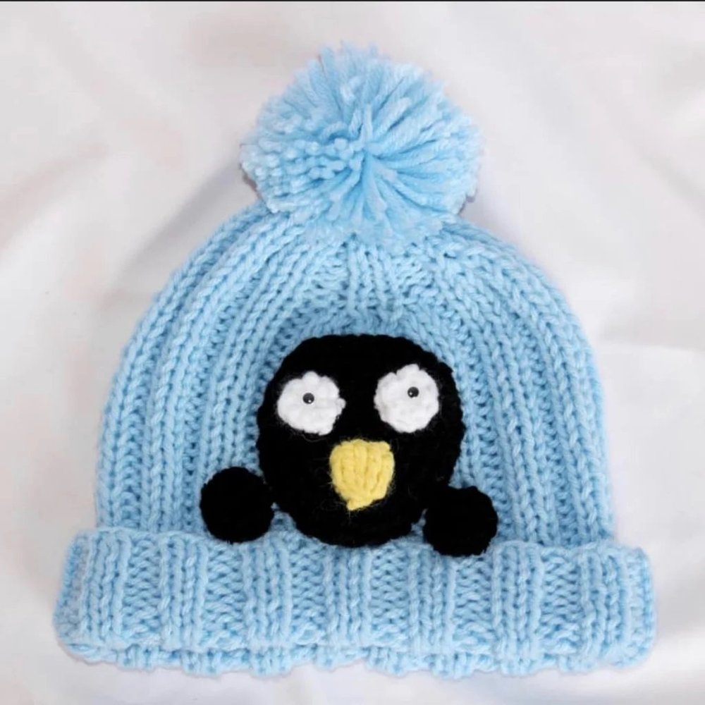 Boys Knitted Penguin Handmade Hat